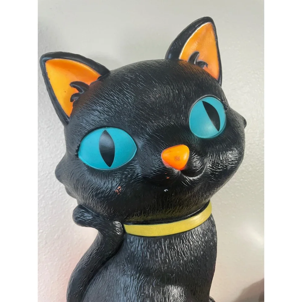 Ashland Halloween Black Cat Pumpkin Blow Mold Light Up Outdoor Decor 24 Inch